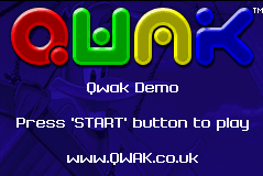 Qwak (Homebrew) — Title screen